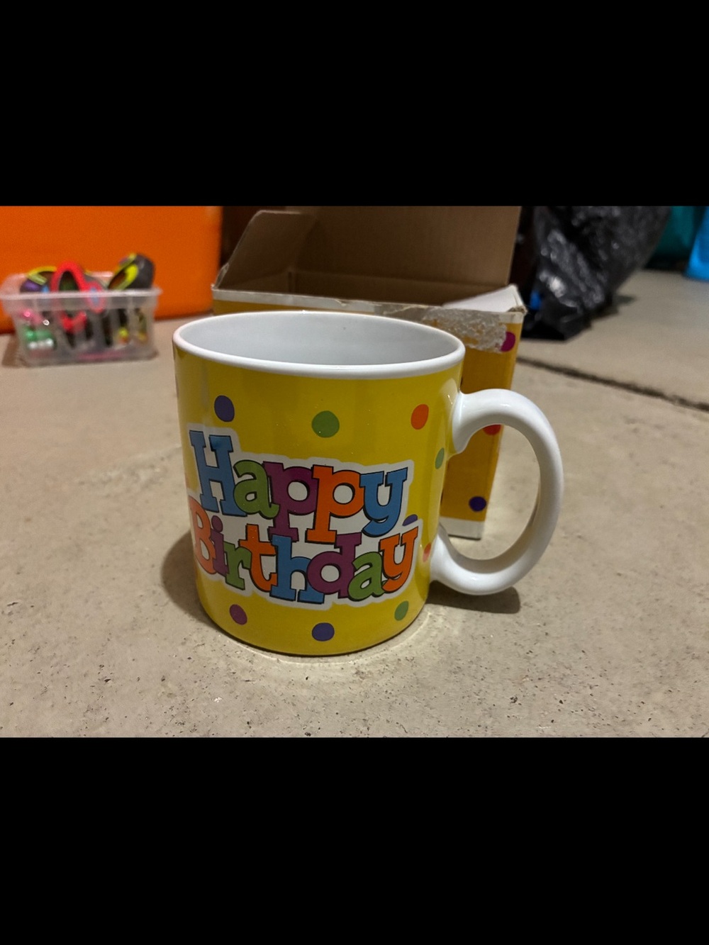 Burton & Burton Happy Birthday Crazy Cake Yellow Mug